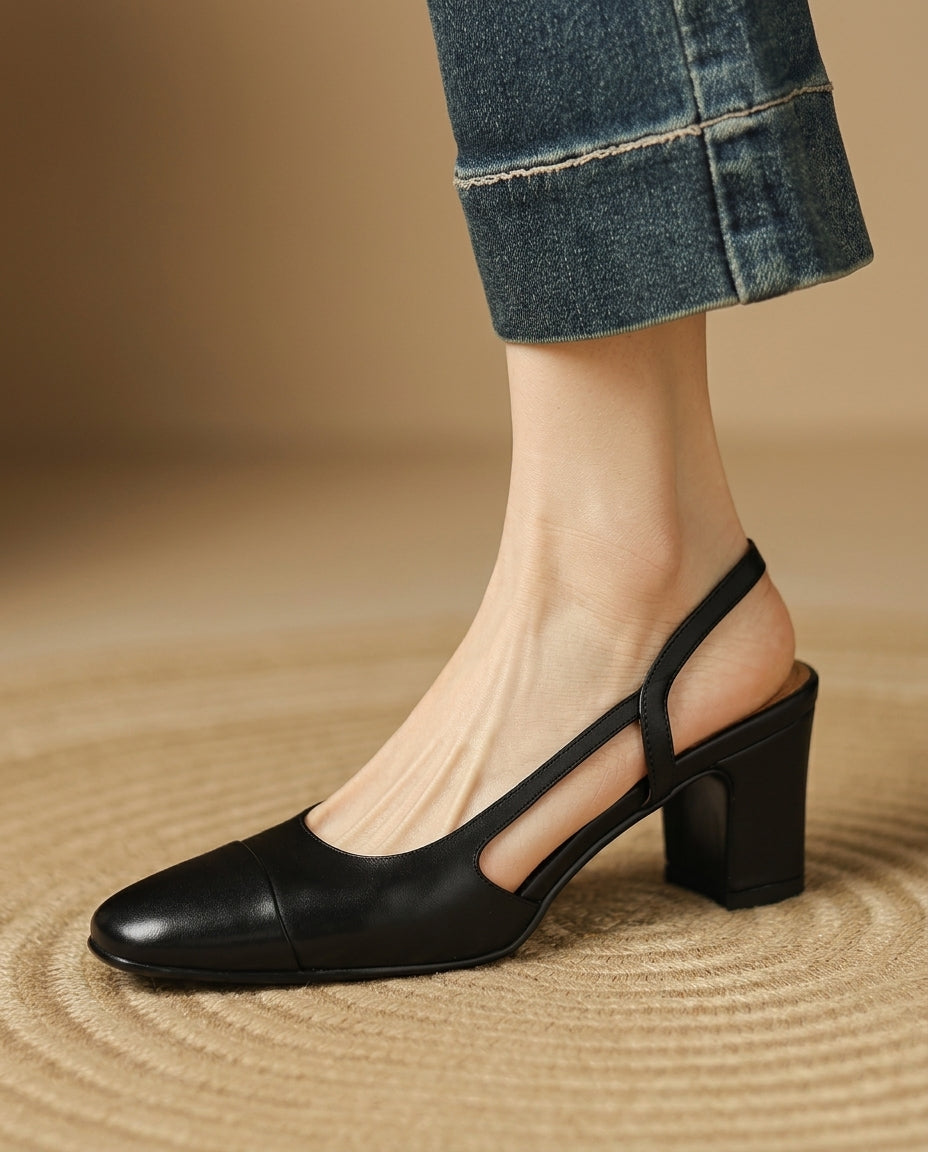 Nina Women's Cushioned Leather Block Heels