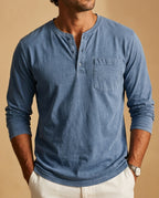 Reid Men's Breathable Cotton Henley Shirt