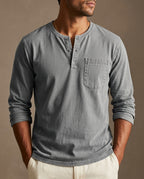 Reid Men's Breathable Cotton Henley Shirt