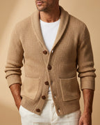 Hadley Men's Breathable Knit Shawl Cardigan