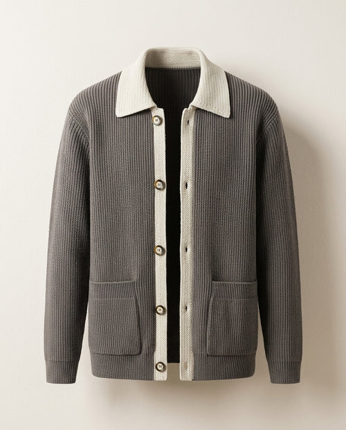 Calder Men's Two Tone Knit Cardigan