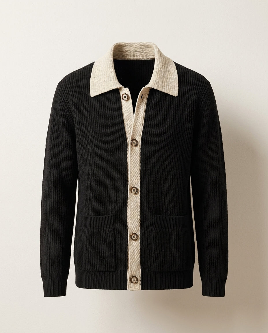 Calder Men's Two Tone Knit Cardigan