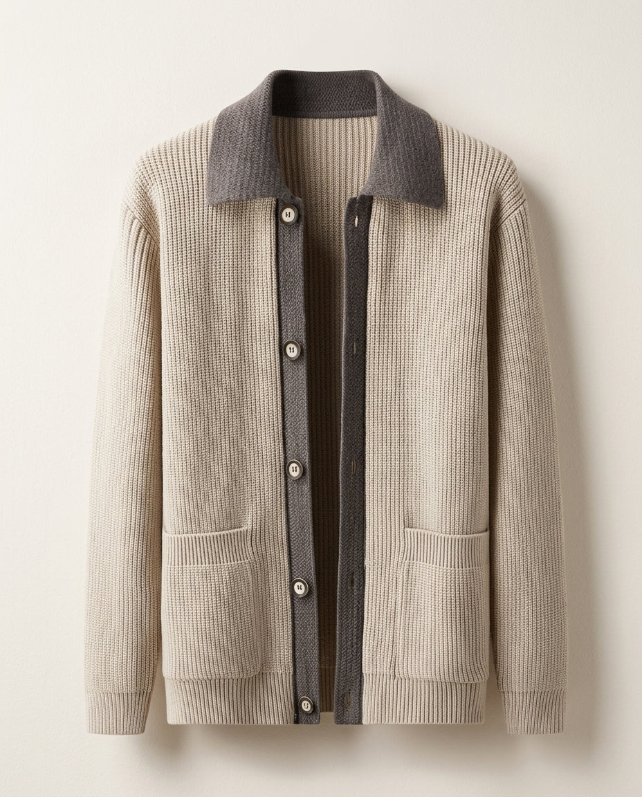 Calder Men's Two Tone Knit Cardigan