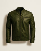 Finch Men's Leather Zip Jacket