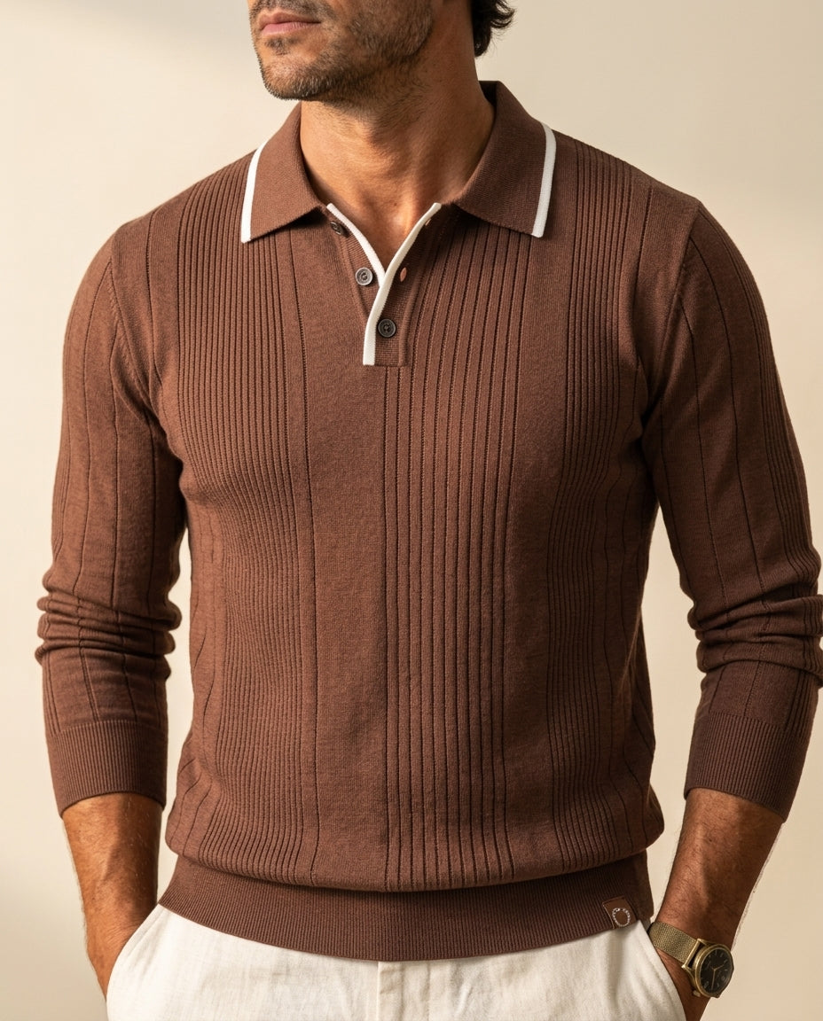 Wells Men's Breathable Knit Polo Shirt