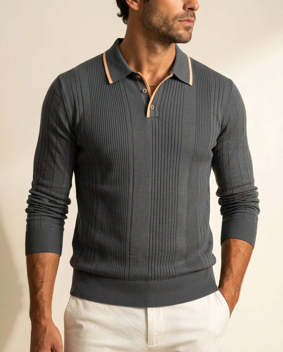 Wells Men's Breathable Knit Polo Shirt