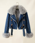 Sloan Women's Fur Collar Denim Jacket
