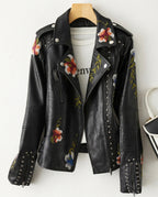 Lourdes Women's Embroidered Leather Jacket