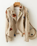 Lourdes Women's Embroidered Leather Jacket