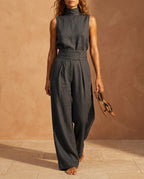 Solene Women's Breathable Linen Two Piece Set