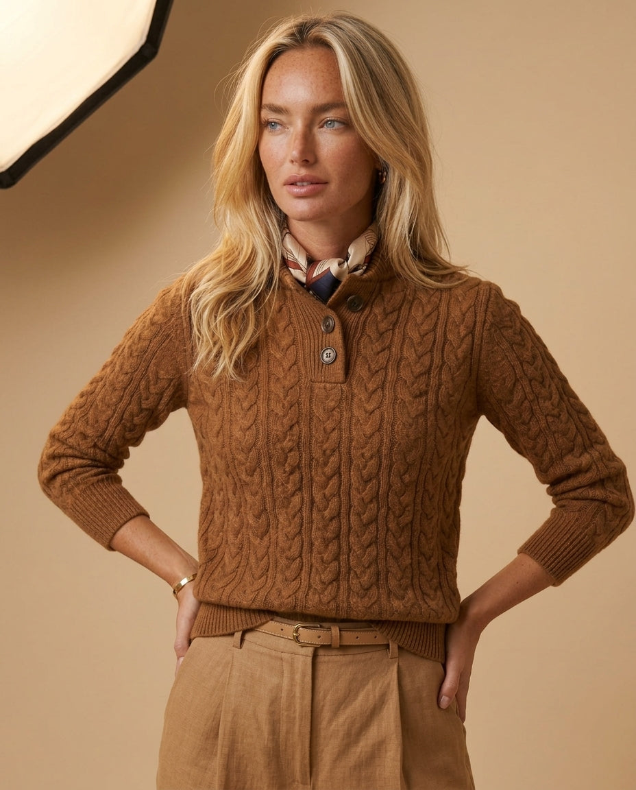 Bellamy Women's Wool Cashmere Cable Sweater