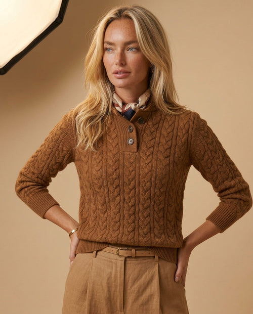Bellamy Women's Wool Cashmere Cable Sweater