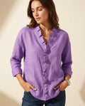 Annick Women's V Neck Ruffle Blouse