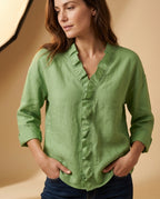 Annick Women's V Neck Ruffle Blouse