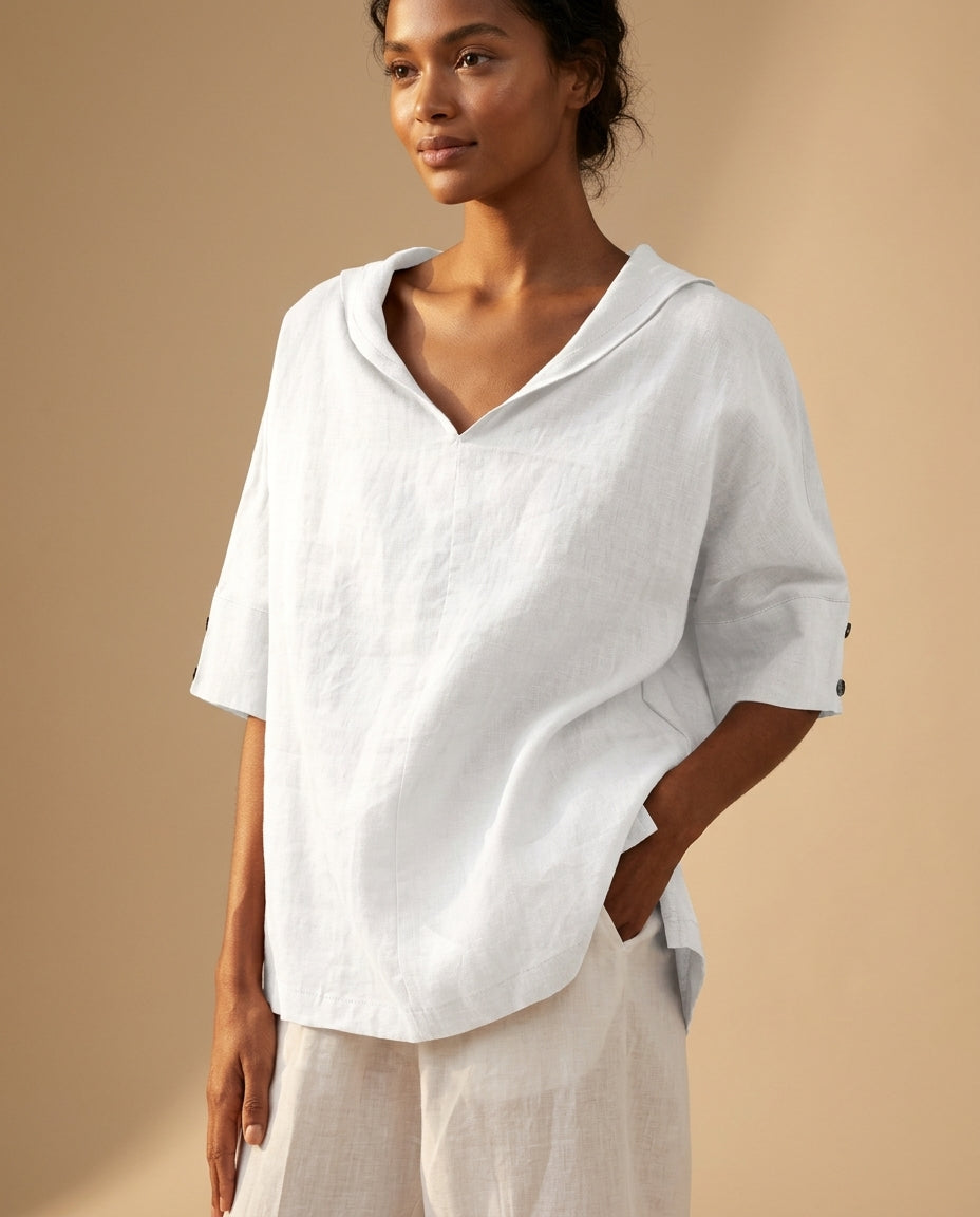 Solveig Women's Oversized Short Sleeve Shirt