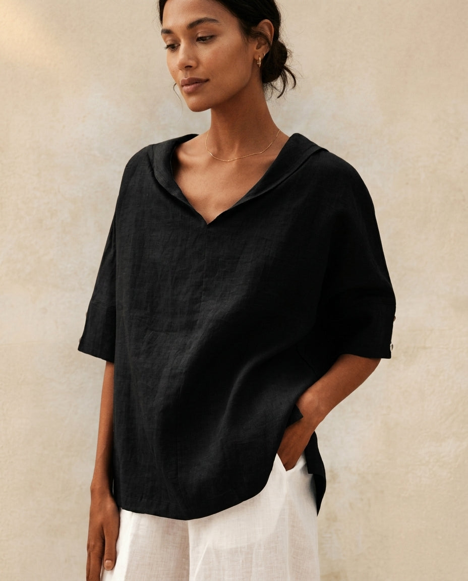 Solveig Women's Oversized Short Sleeve Shirt