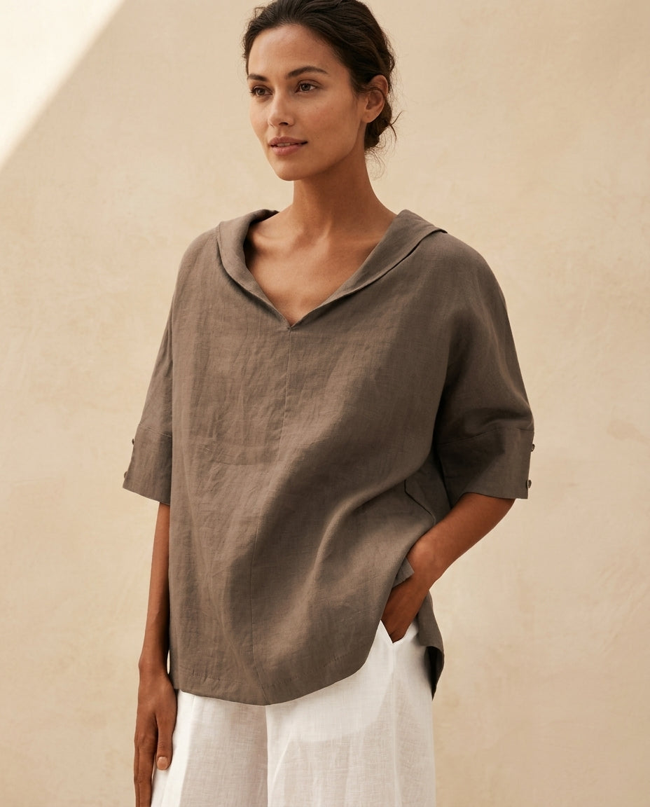 Solveig Women's Oversized Short Sleeve Shirt