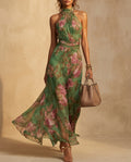 Liana Women's Floral Halter Maxi Dress