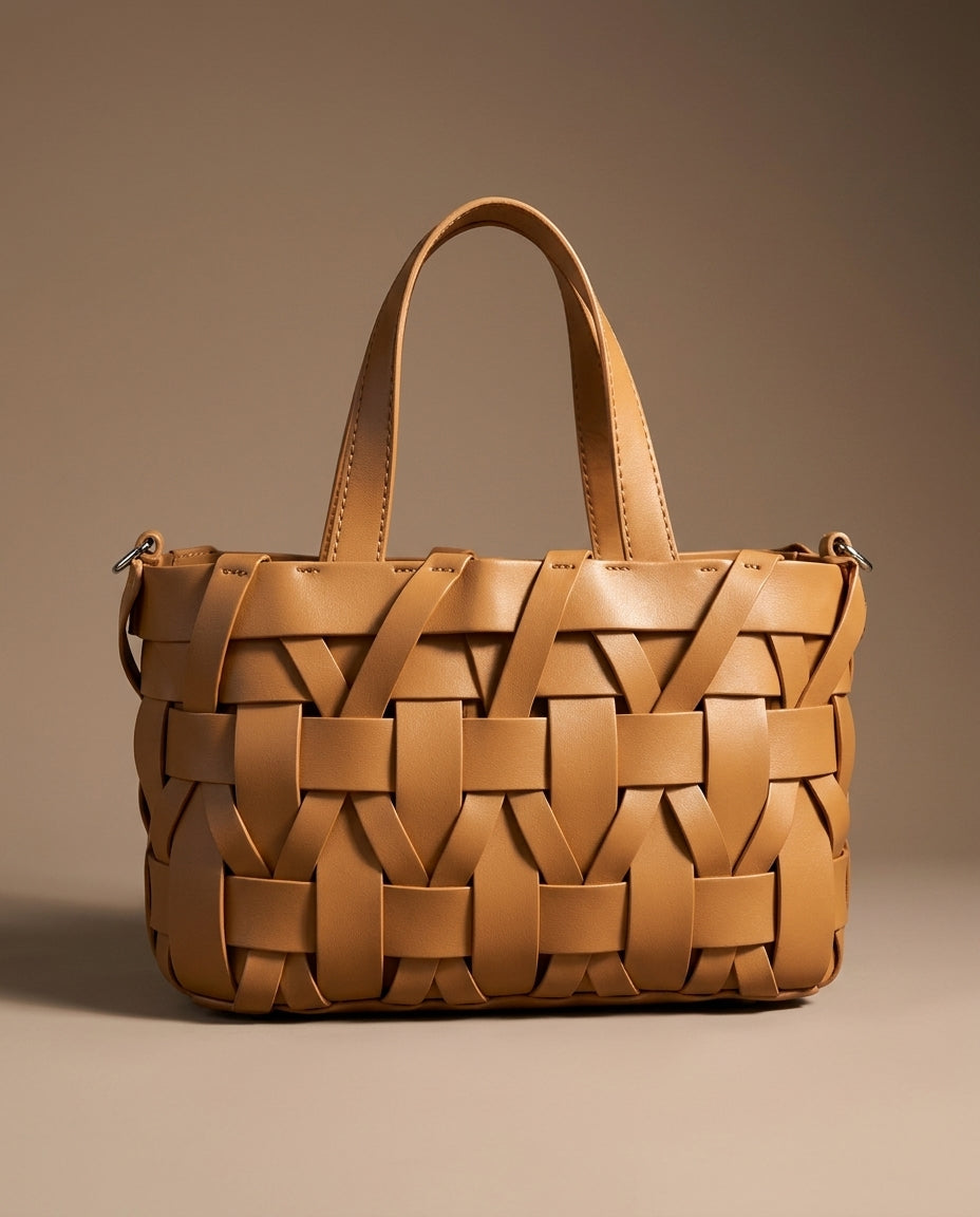 Saffi Women's Handwoven Vegan Leather Bag