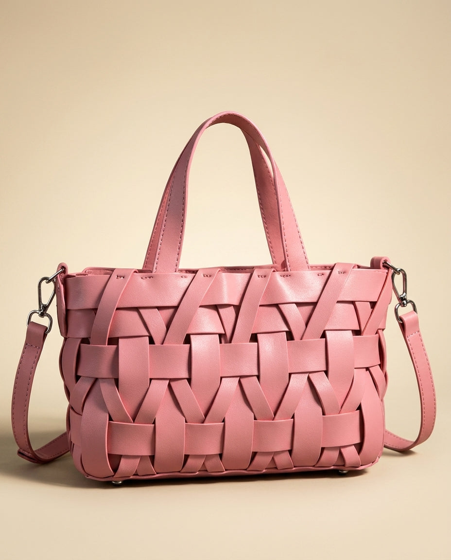 Saffi Women's Handwoven Vegan Leather Bag
