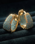 Indie Women's Turquoise Beaded Hoop Earrings