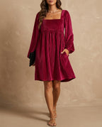 Vesper Women's Pleated Velvet Dress