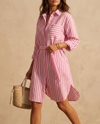 Mabel Women's Striped Shirt Dress