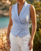 Odile Women's Striped Tailored Vest