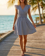 Clemmie Women's Striped Flutter Sundress