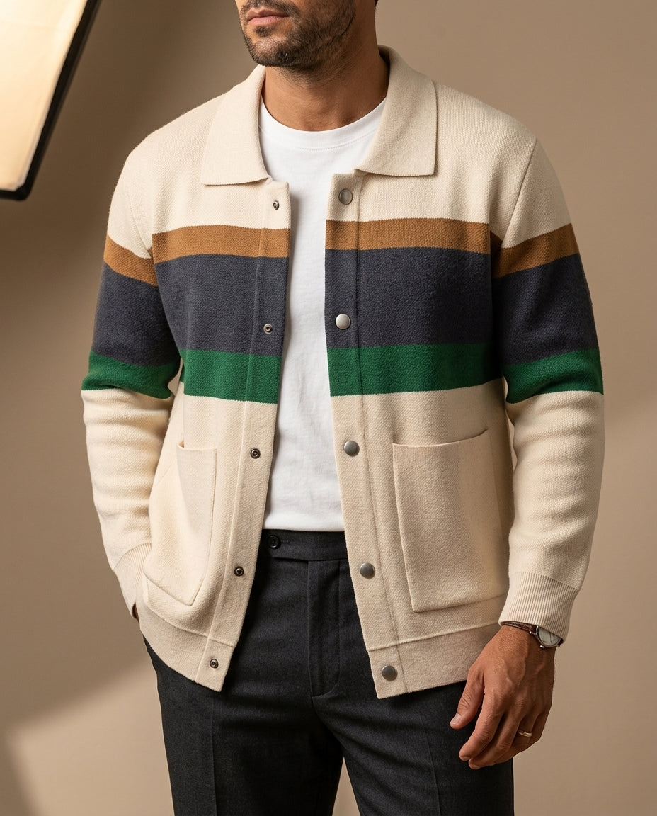Hollis Men's Striped Knit Varsity