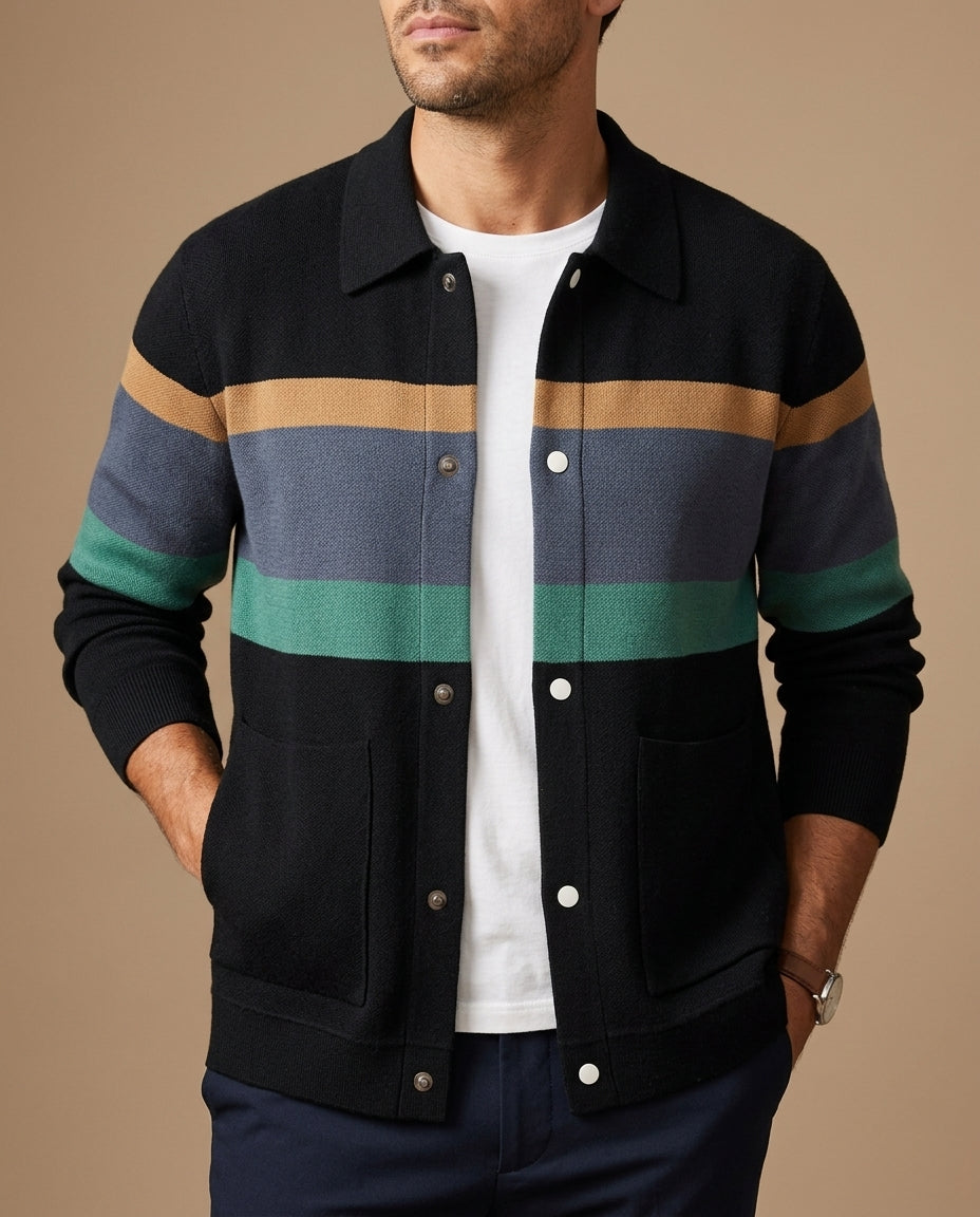 Hollis Men's Striped Knit Varsity