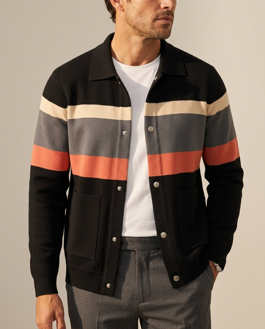 Hollis Men's Striped Knit Varsity