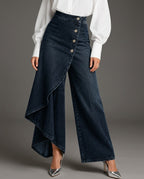 Cosima Women's High Waist Wrap Denim Pants