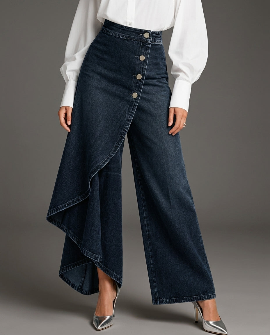 Cosima Women's High Waist Wrap Denim Pants