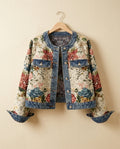 Fleurine Women's Floral Jacquard Crop Jacket