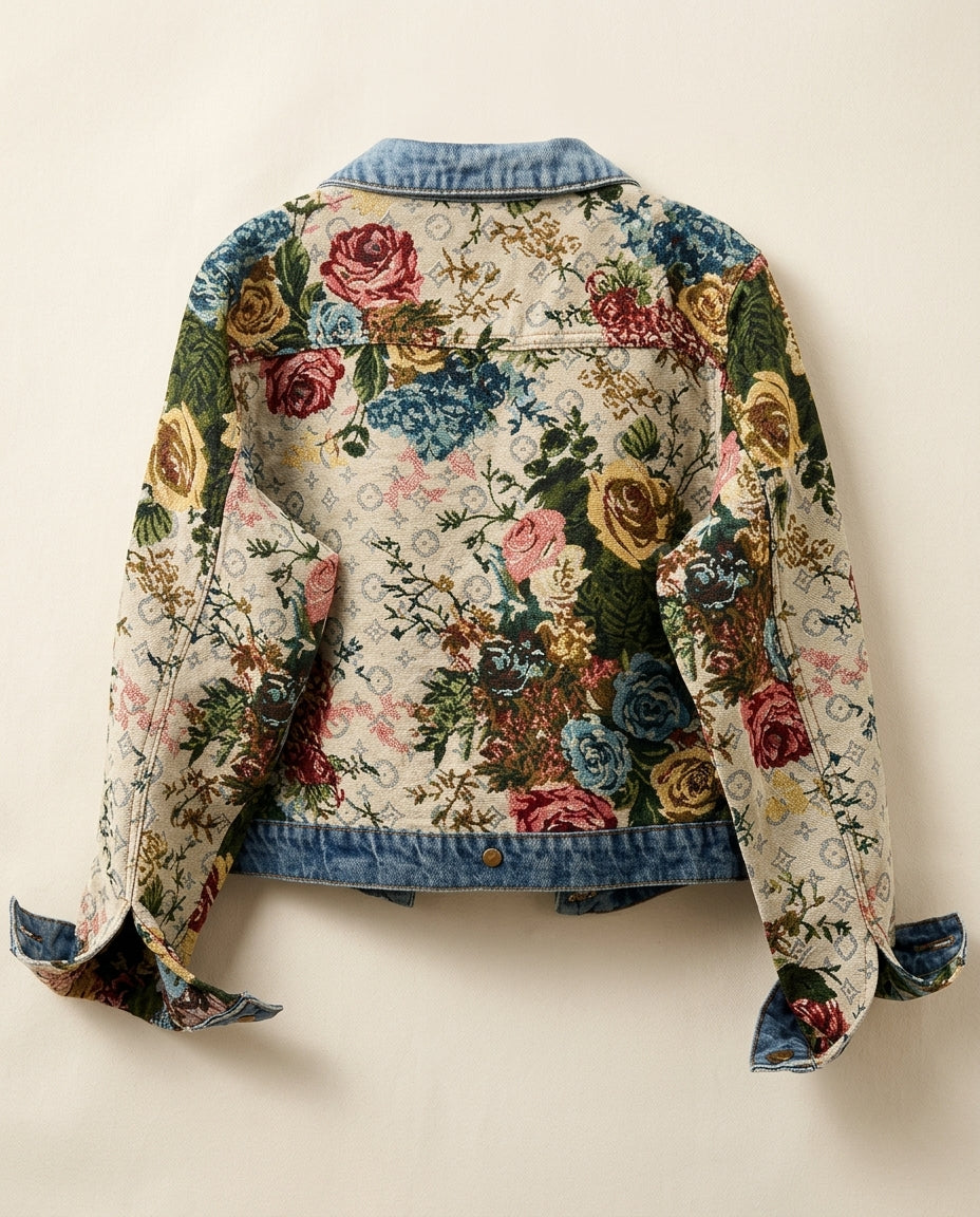 Fleurine Women's Floral Jacquard Crop Jacket