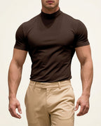 Dane Men's Breathable Slim Mock Neck Tee
