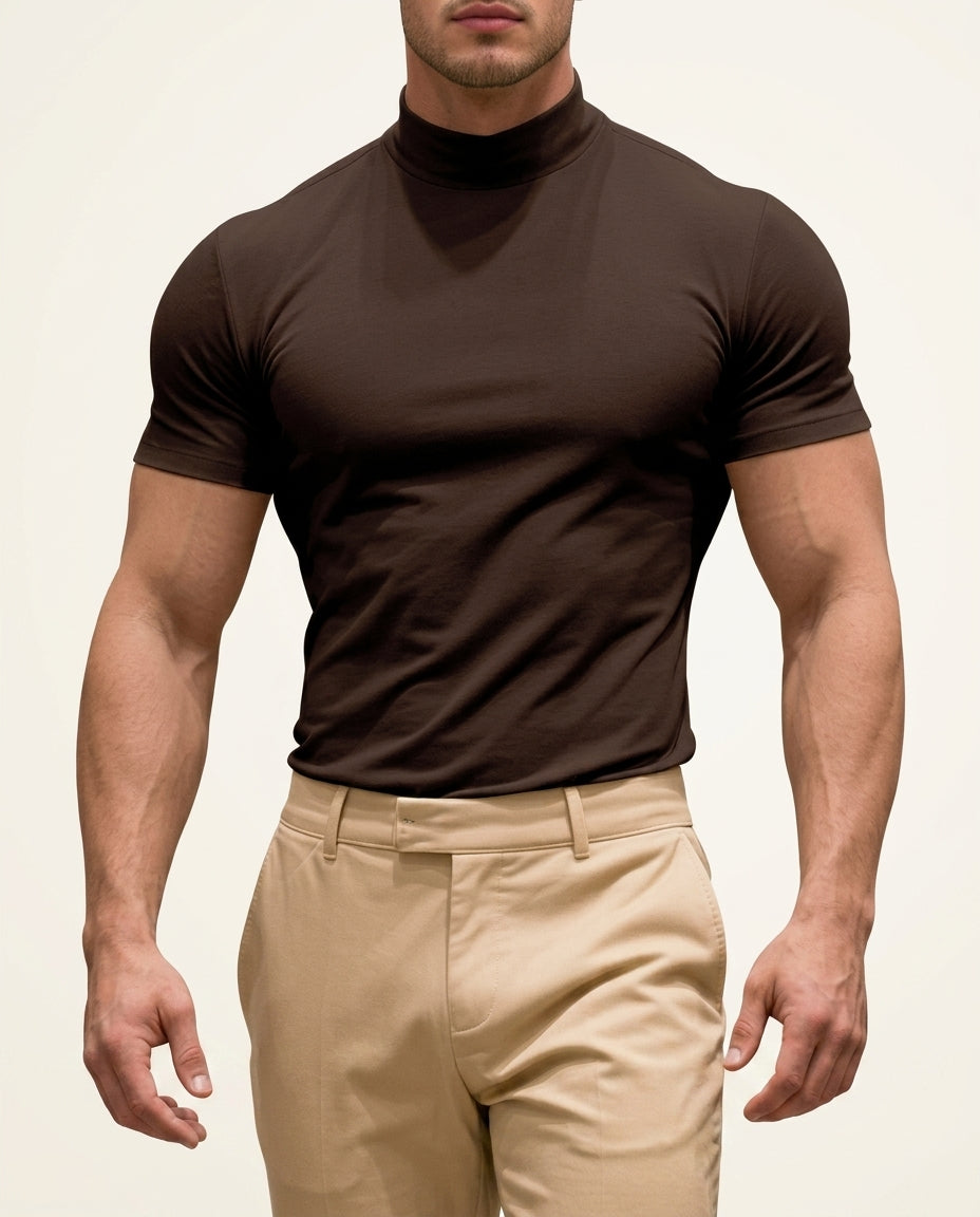 Dane Men's Breathable Slim Mock Neck Tee