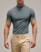 Dane Men's Breathable Slim Mock Neck Tee