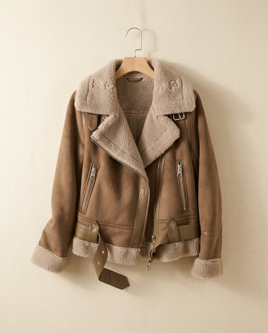 Edie Women's Suede Aviator Jacket