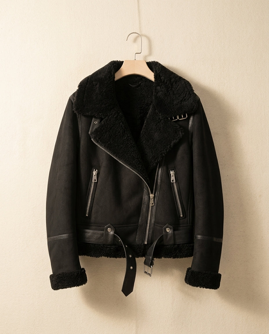 Edie Women's Suede Aviator Jacket