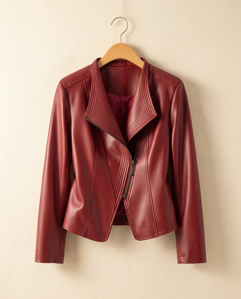 Ondine Women's Sheepskin Leather Moto Jacket