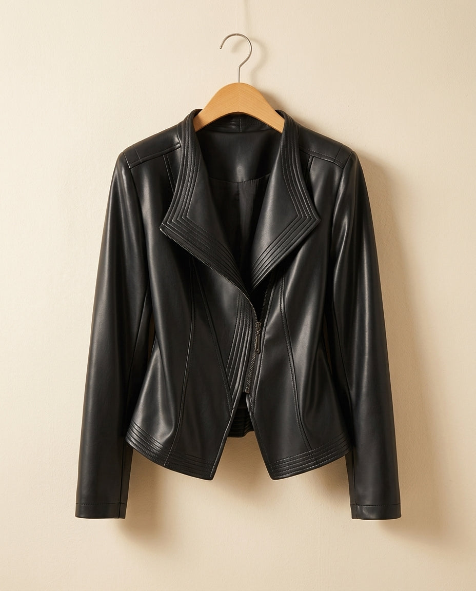 Ondine Women's Sheepskin Leather Moto Jacket