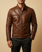 Ronan Men's Leather Moto Jacket