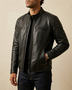 Ronan Men's Leather Moto Jacket