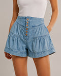 Candice Women's Ruffle Tiered Cotton Shorts