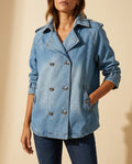 Delphine Women's Denim Cape Trench Coat