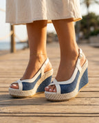 Marisol Women's Canvas Espadrille Wedge Sandals