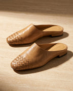 Della Women's Woven Leather Mules