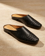 Della Women's Woven Leather Mules